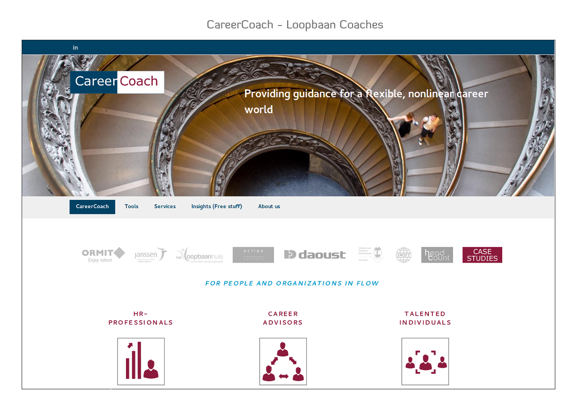 Webdesign: CareerCoach, internationaal / zakelijke dienstverlening