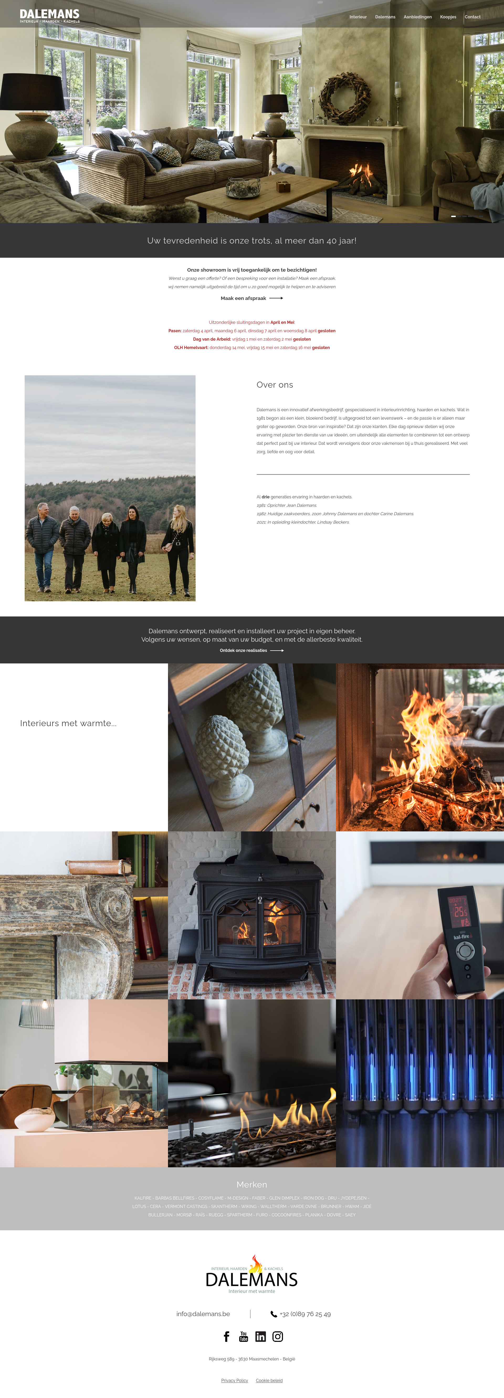 Webdesign: Dalemans Exclusief, interieur & haarden