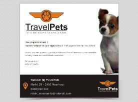 Webdesign: Travel Pets - Wachtpagina voor Travel Pets, dierenspeciaalzaak